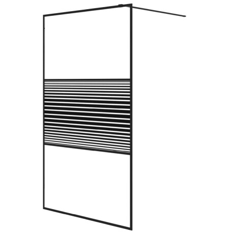 vidaXL Inloopdouchewand 115x195 cm transparant ESG-glas zwart afbeelding2 - 1