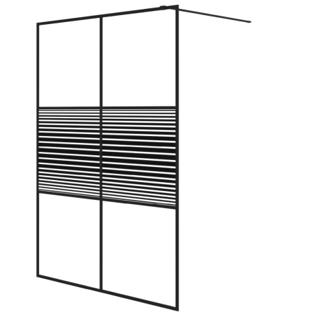 vidaXL Inloopdouchewand 140x195 cm transparant ESG-glas zwart afbeelding2 - 1