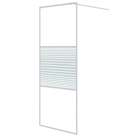 vidaXL Inloopdouchewand 80x195 cm transparant ESG-glas wit afbeelding2 - 1