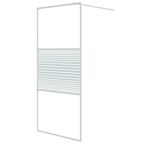 vidaXL Inloopdouchewand 90x195 cm transparant ESG-glas wit afbeelding2 - 1