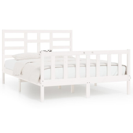 vidaXL Bedframe zonder matras massief grenenhout wit 160x200 cm afbeelding2 - 1