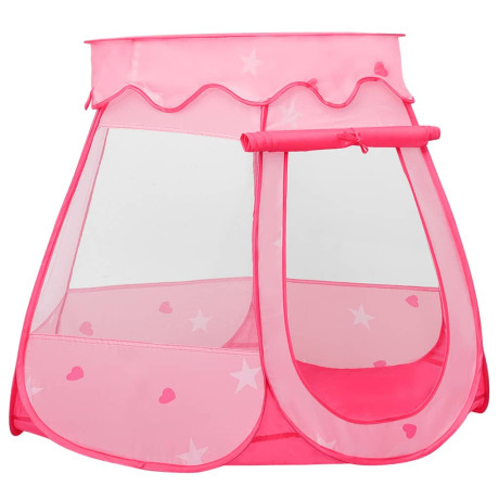 vidaXL Kinderspeeltent met 250 ballen 102x102x82 cm roze afbeelding2 - 1