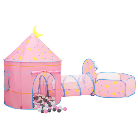 vidaXL Kinderspeeltent met 250 ballen 301x120x128 cm roze afbeelding2 - 1