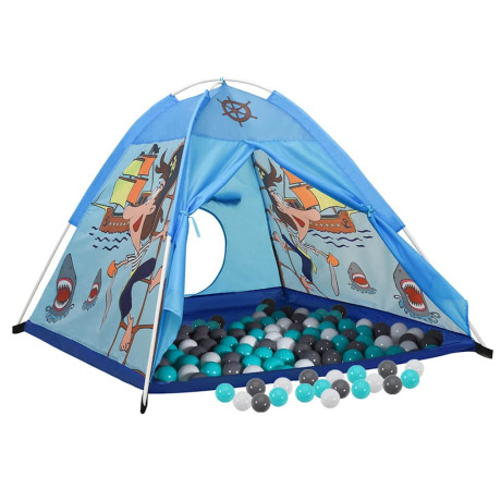 vidaXL Kinderspeeltent met 250 ballen 120x120x90 cm blauw afbeelding2 - 1