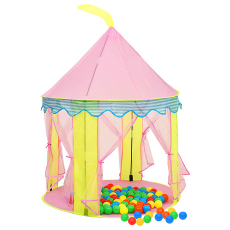 vidaXL Kinderspeeltent met 250 ballen 100x100x127 cm roze afbeelding2 - 1