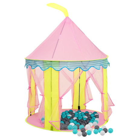 vidaXL Kinderspeeltent met 250 ballen 100x100x127 cm roze afbeelding2 - 1