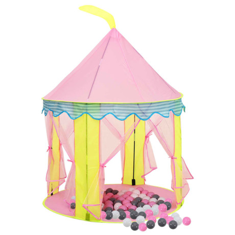 vidaXL Kinderspeeltent met 250 ballen 100x100x127 cm roze afbeelding2 - 1