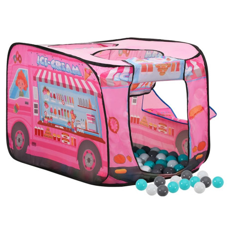 vidaXL Kinderspeeltent met 250 ballen 70x112x70 cm roze afbeelding2 - 1