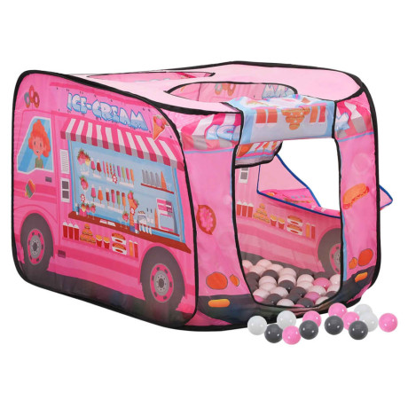 vidaXL Kinderspeeltent met 250 ballen 70x112x70 cm roze afbeelding2 - 1