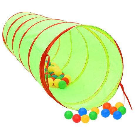 vidaXL Kinderspeeltunnel met 250 ballen 175 cm polyester groen afbeelding2 - 1