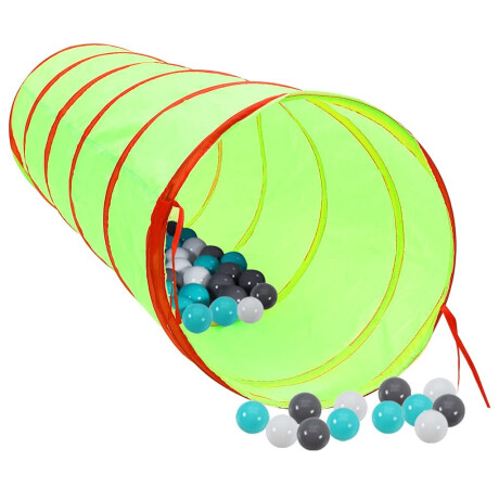 vidaXL Kinderspeeltunnel met 250 ballen 175 cm polyester groen afbeelding2 - 1