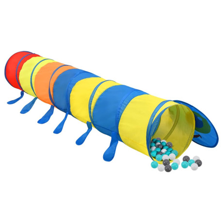 vidaXL Kinderspeeltunnel met 250 ballen 245 cm polyester meerkleurig afbeelding2 - 1