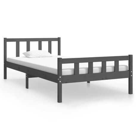 vidaXL Bedframe massief hout grijs 100x200 cm afbeelding2 - 1