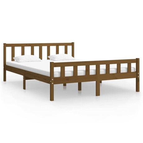 vidaXL Bedframe massief hout honingbruin 150x200 cm afbeelding2 - 1