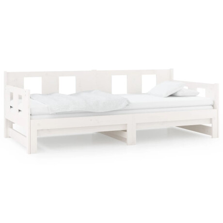 vidaXL Slaapbank uitschuifbaar massief grenenhout wit 2x(80x200) cm afbeelding2 - 1