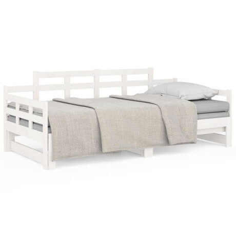 vidaXL Slaapbank uitschuifbaar massief grenenhout wit 2x(90x190) cm afbeelding2 - 1