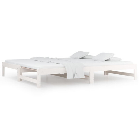 vidaXL Slaapbank uitschuifbaar massief grenenhout wit 2x(90x200) cm afbeelding2 - 1