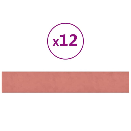 vidaXL Wandpanelen 12 st 1,62 m² 90x15 cm fluweel roze afbeelding2 - 1