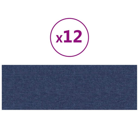 vidaXL Wandpanelen 12 st 3,24 m² 90x30 cm stof blauw afbeelding2 - 1