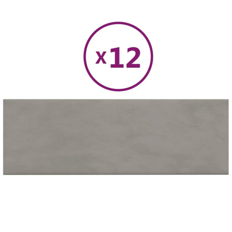 vidaXL Wandpanelen 12 st 3,24 m² 90x30 cm fluweel lichtgrijs afbeelding2 - 1