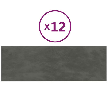 vidaXL Wandpanelen 12 st 3,24 m² 90x30 cm fluweel donkergrijs afbeelding2 - 1