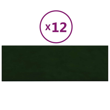vidaXL Wandpanelen 12 st 3,24 m² 90x30 cm fluweel donkergroen afbeelding2 - 1