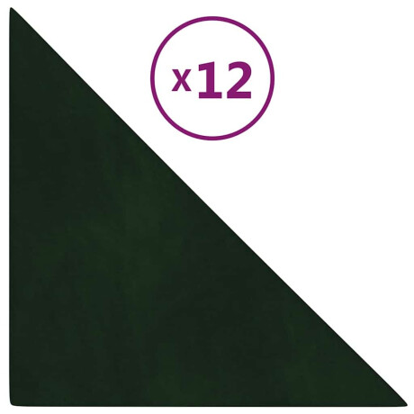 vidaXL Wandpanelen 12 st 0,54 m² 30x30 cm fluweel donkergroen afbeelding2 - 1
