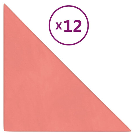 vidaXL Wandpanelen 12 st 0,54 m² 30x30 cm fluweel roze afbeelding2 - 1