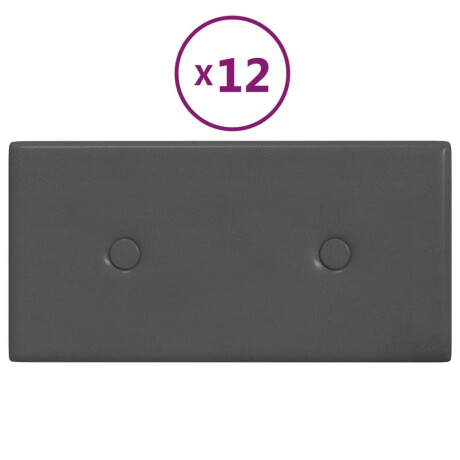 vidaXL Wandpanelen 12 st 0,54 m² 30x15 cm kunstleer grijs afbeelding2 - 1
