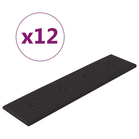 vidaXL Wandpanelen 12 st 1,08 m² 60x15 cm kunstleer zwart afbeelding2 - 1