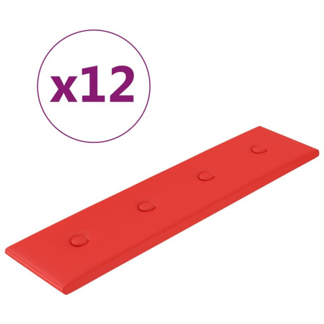 vidaXL Wandpanelen 12 st 1,08 m² 60x15 cm kunstleer rood afbeelding2 - 1