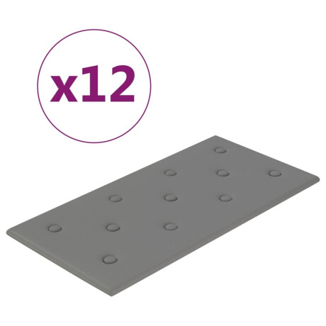 vidaXL Wandpanelen 12 st 2,16 m² 60x30 cm kunstleer grijs afbeelding2 - 1
