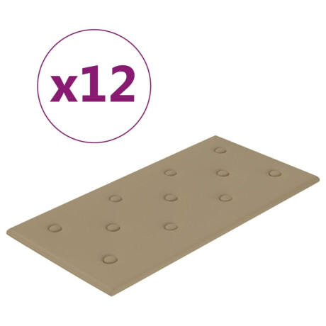 vidaXL Wandpanelen 12 st 2,16 m² 60 x 30 cm kunstleer cappuccinokleur afbeelding2 - 1