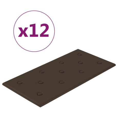 vidaXL Wandpanelen 12 st 2,16 m² 60x30 cm kunstleer bruin afbeelding2 - 1