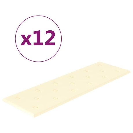 vidaXL Wandpanelen 12 st 3,24 m² 90x30 cm kunstleer crèmekleurig afbeelding2 - 1
