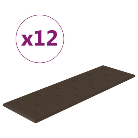 vidaXL Wandpanelen 12 st 3,24 m² 90x30 cm kunstleer bruin afbeelding2 - 1