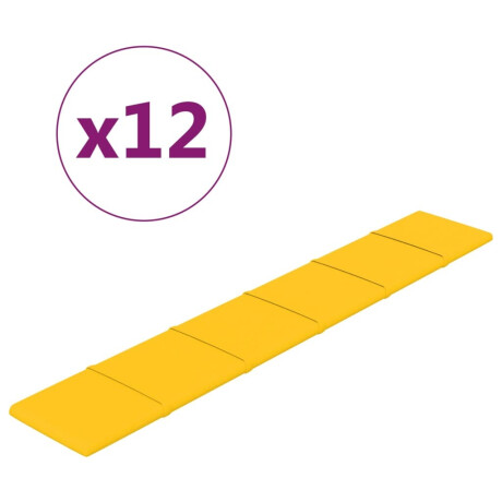 vidaXL Wandpanelen 12 st 1,62 m² 90x15 cm fluweel geel afbeelding2 - 1