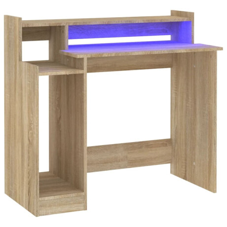 vidaXL Bureau met LED-verlichting 97x45x90 cm hout sonoma eikenkleurig afbeelding2 - 1