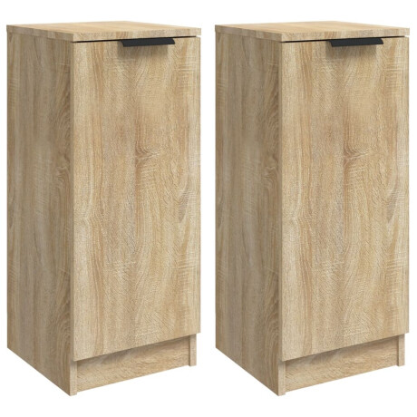 vidaXL Dressoirs 2 st 30x30x70 cm bewerkt hout sonoma eikenkleurig afbeelding2 - 1