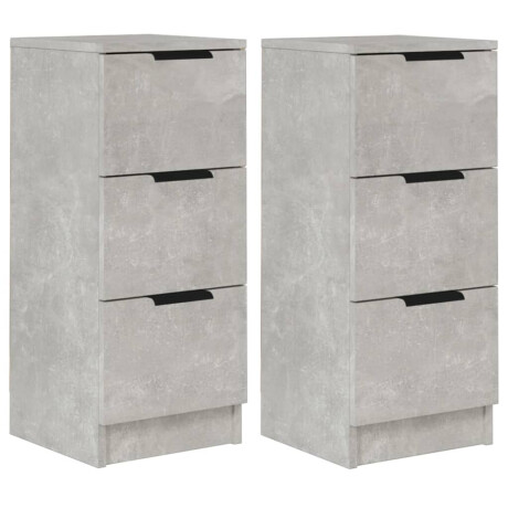 vidaXL Dressoirs 2 st 30x30x70 cm bewerkt hout betongrijs afbeelding2 - 1