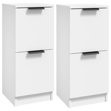 vidaXL Dressoirs 2 st 30x30x70 cm bewerkt hout wit afbeelding2 - 1