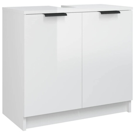 vidaXL Badkamerkast 64,5x33,5x59 cm bewerkt hout hoogglans wit afbeelding2 - 1