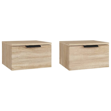 vidaXL Nachtkastjes 2 st wandgemonteerd 34x30x20 cm sonoma eikenkleur afbeelding2 - 1