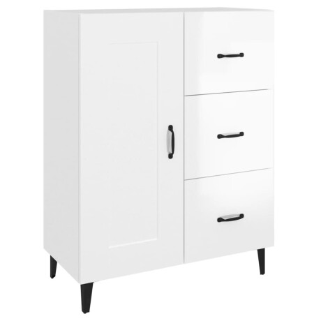 vidaXL Dressoir 69,5x34x90 cm bewerkt hout hoogglans wit afbeelding2 - 1