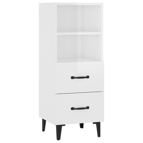 vidaXL Dressoir 34,5x34x90 cm bewerkt hout hoogglans wit afbeelding2 - 1