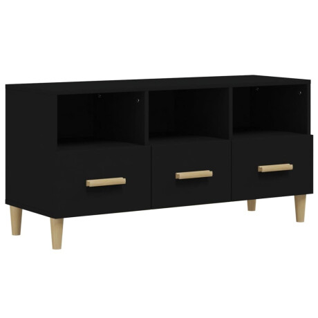 vidaXL Tv-meubel 102x36x50 cm bewerkt hout zwart afbeelding2 - 1