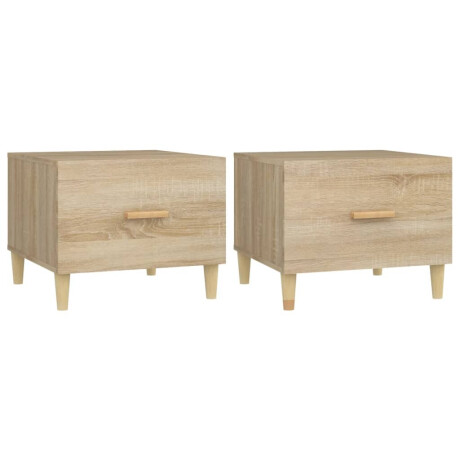 vidaXL Salontafels 2 st 50x50x40 cm bewerkt hout sonoma eikenkleurig afbeelding2 - 1