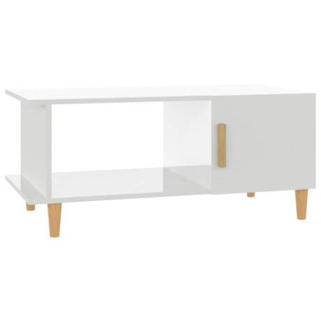 vidaXL Salontafel 90x50x40 cm bewerkt hout hoogglans wit afbeelding2 - 1