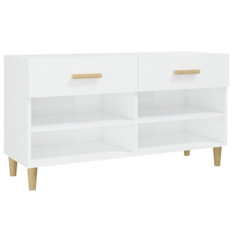 vidaXL Schoenenkast 102x35x55 cm bewerkt hout hoogglans wit afbeelding2 - 1