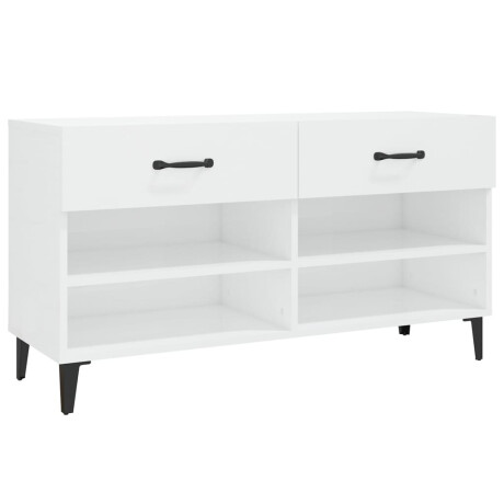 vidaXL Schoenenkast 102x35x55 cm bewerkt hout hoogglans wit afbeelding2 - 1